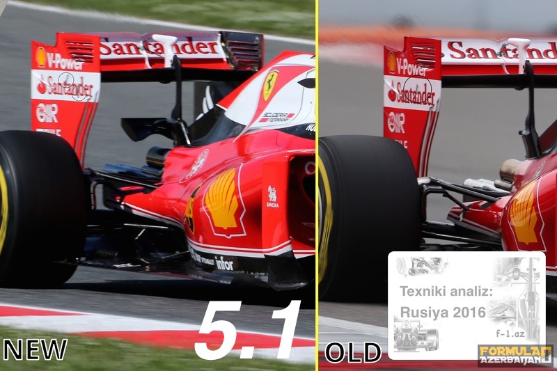 5-Ferrarinin arxa qanadlarının müqayisəsi