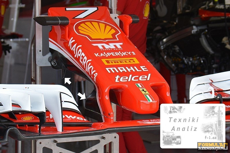 Ferrari SF16-H ön qanadının pilonları