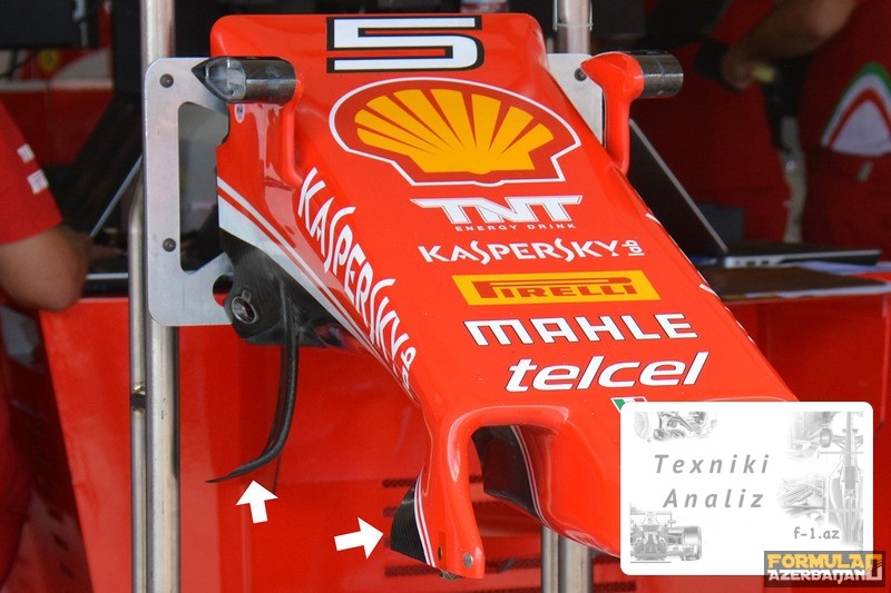 Ferrari SF16-H ön qanadının pilonları