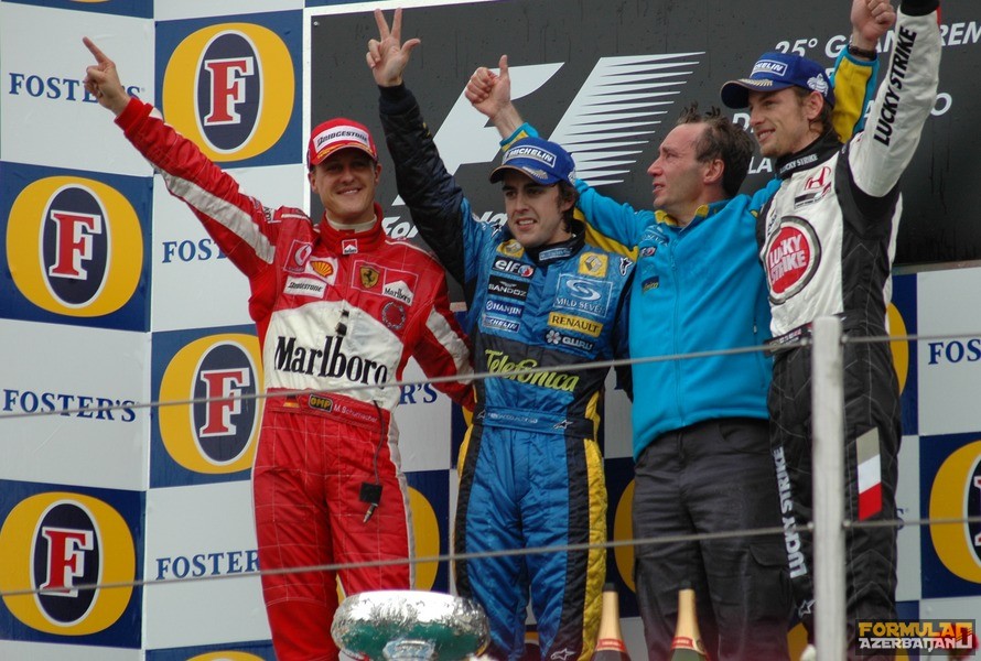 Michael Schumacher, Fernando Alonso, Jenson Button