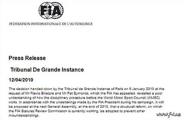 FİA və Renault komandasının keçmiş rəhbərləri razılıq əldə edə biliblər