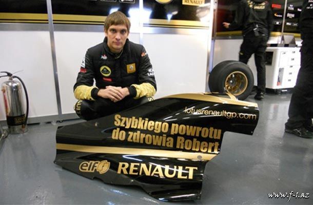 V.Petrov və Lotus Renault GP Kubitsaya tez sağalmasını arzu ediblər