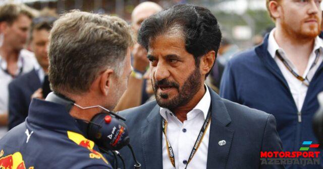 FİA prezidenti Hornerin mövqeyi ilə razı deyil FİA prezidenti Hornerin mövqeyi ilə razı deyil