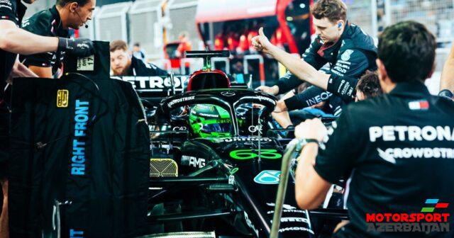 Mercedes yeni şassini yoxlayır Mercedes yeni şassini yoxlayır