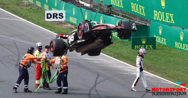 Hülkenberq yeni ön qanadı zədələyib Hülkenberq yeni ön qanadı zədələyib